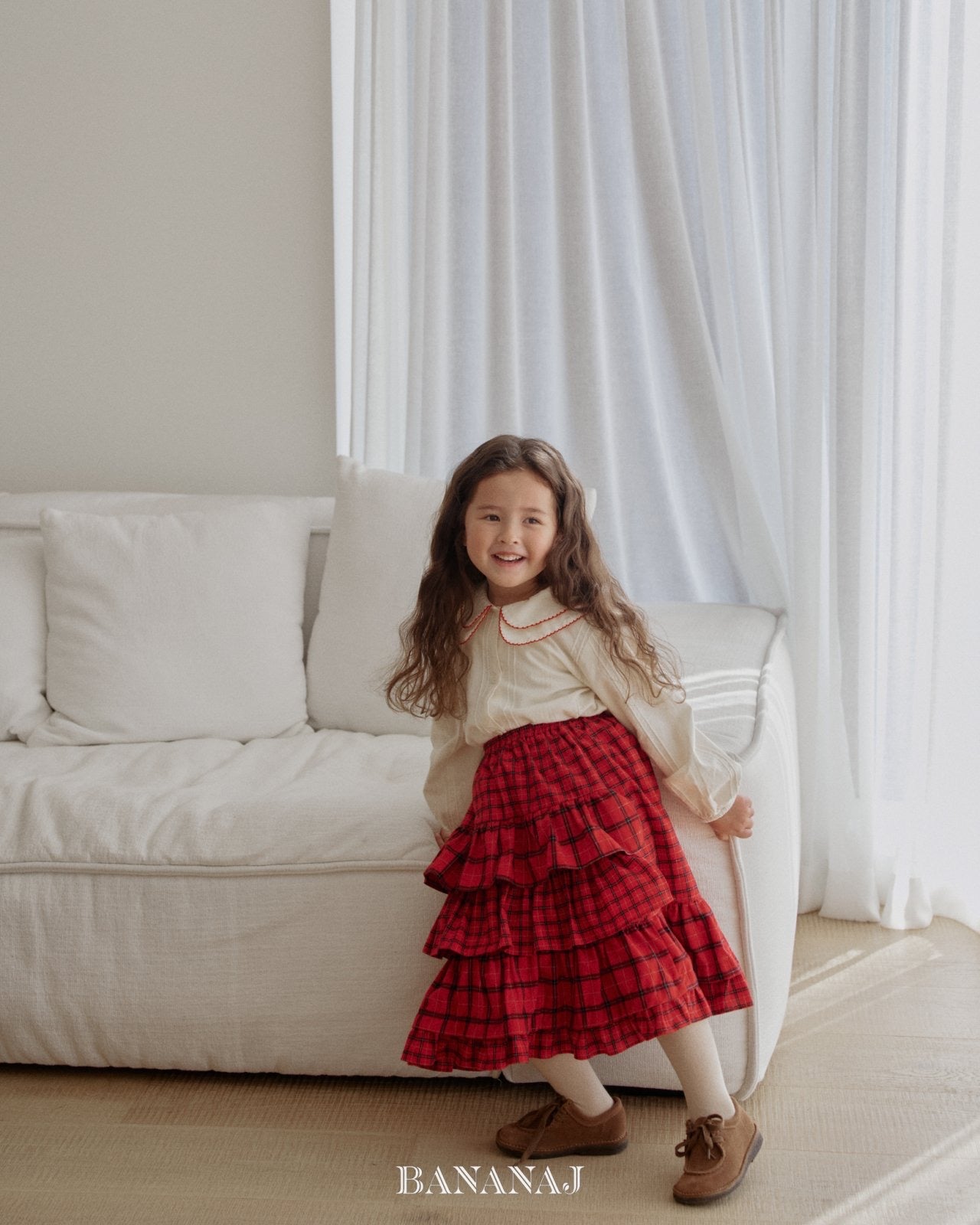 BANANAJ / Mellow Check Frill Skirt 🕊️お取り寄せ