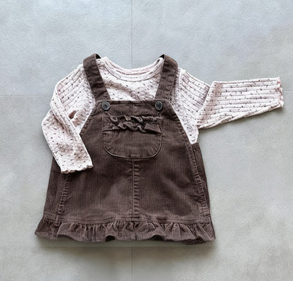 Frill Pocket Corduroy Jumper Skirt🕊️お取り寄せ