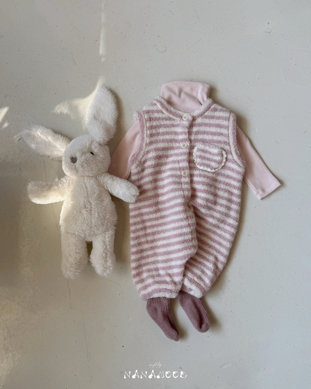 nanamood by BANANAJ / 2025winter / Stripe Lace Romper 🕊️取寄
