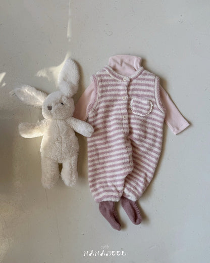 nanamood by BANANAJ / 2025winter / Stripe Lace Romper 🕊️取寄