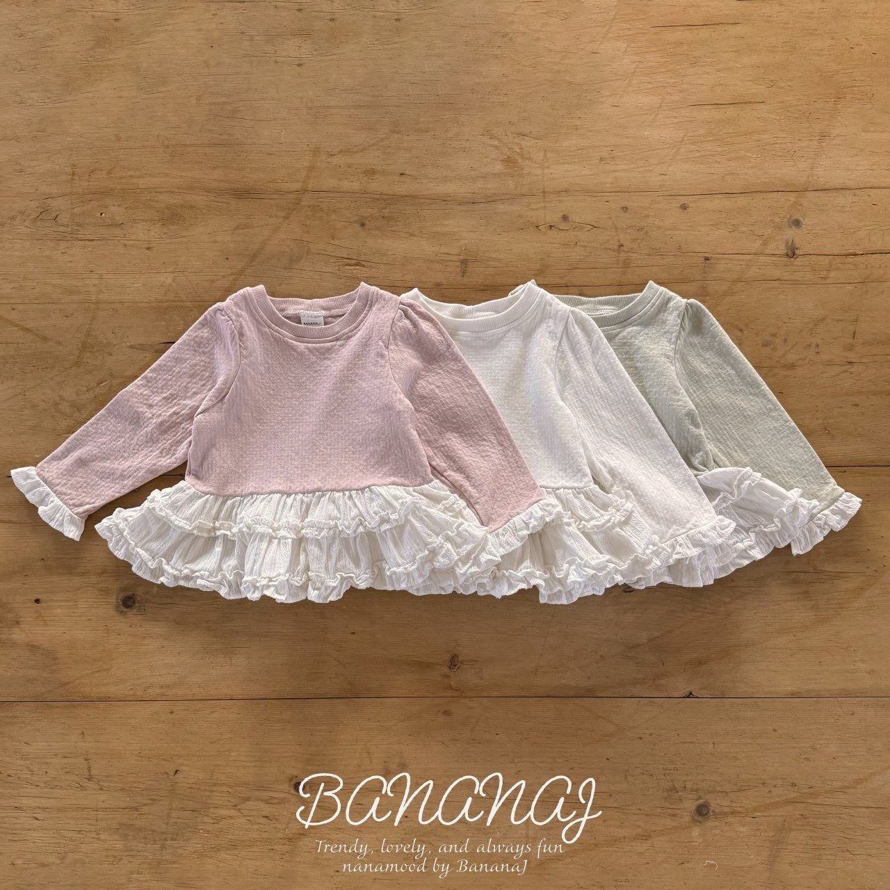 nanamood by BANANAJ / 2025winter / Bebe Ruffle Frill Tee 🕊️取寄
