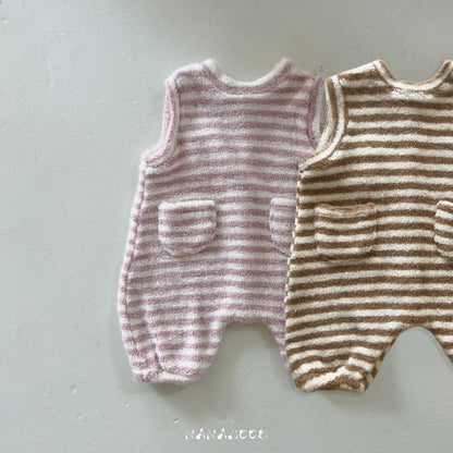 nanamood by BANANAJ / 2025winter / Stripe Lace Romper 🕊️取寄
