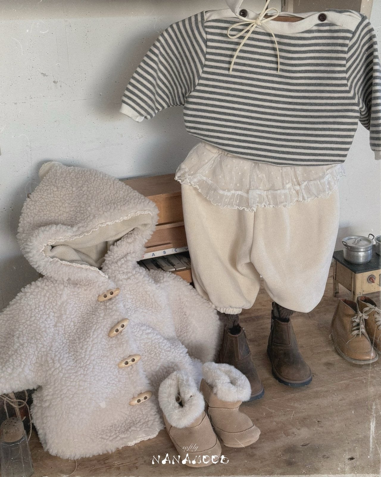 nanamood by BANANAJ / 2025winter / Baby Soda Frill Pants 🕊️取寄