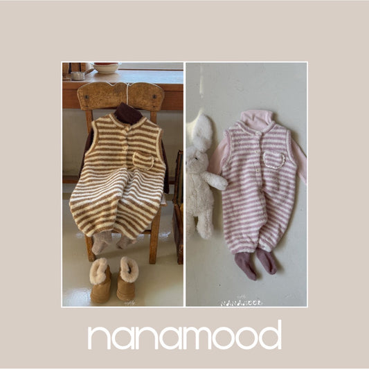 nanamood by BANANAJ / 2025winter / Stripe Lace Romper 🕊️取寄
