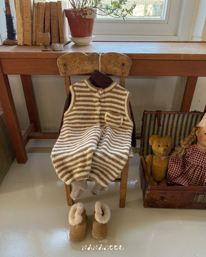 nanamood by BANANAJ / 2025winter / Stripe Lace Romper 🕊️取寄