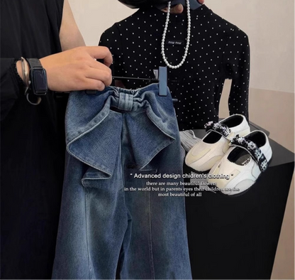 即納❄︎ Back ribbon design denim pants