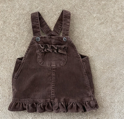 Frill Pocket Corduroy Jumper Skirt🕊️お取り寄せ