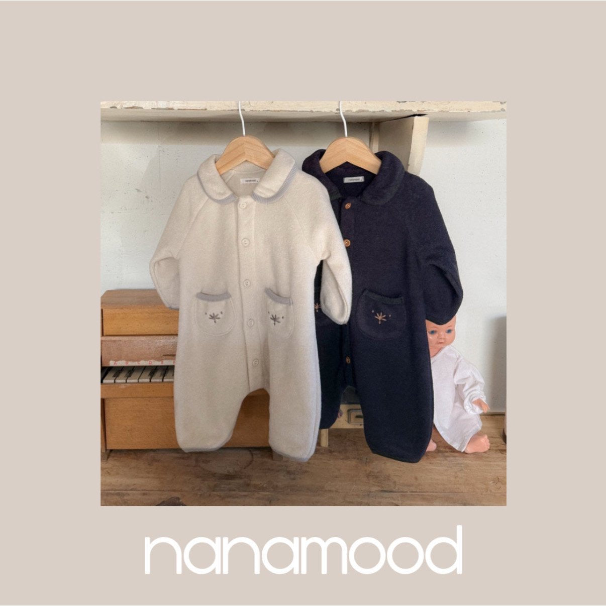 nanamood by BANANAJ / 2025winter / Dudu Winter Romper 🕊️取寄