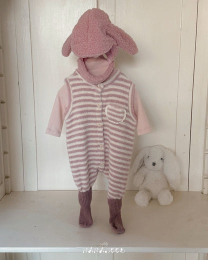 nanamood by BANANAJ / 2025winter / Stripe Lace Romper 🕊️取寄
