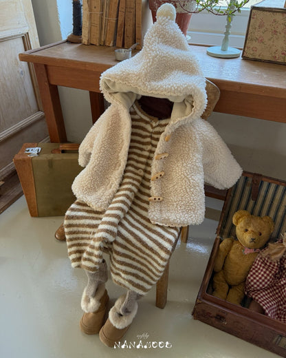 nanamood by BANANAJ / 2025winter / Stripe Lace Romper 🕊️取寄