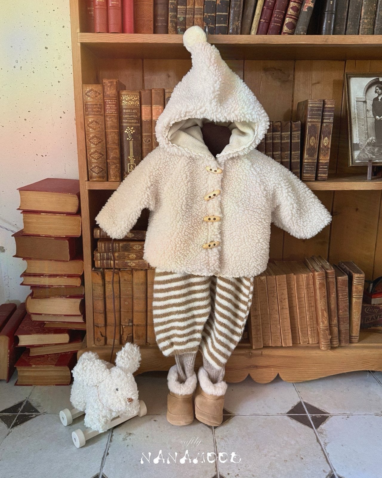 nanamood by BANANAJ / 2025winter / Stripe Lace Romper 🕊️取寄