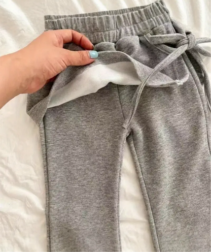 リボン付きスカートレイヤードパンツ