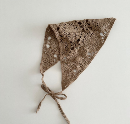 即納❄︎flower lace triangle scarf