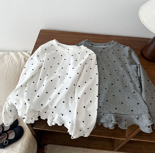 Dot frill long sleeve tee🕊️お取り寄せ