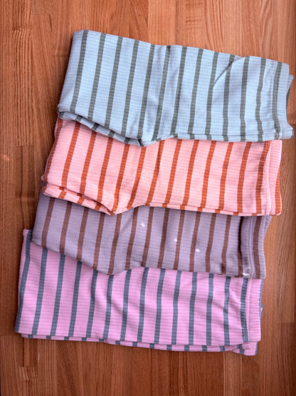 スムースタッチ　ボーダーレギンス