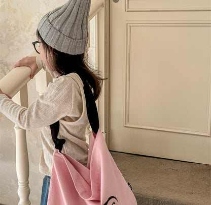 即納❄︎R Embroidered Ribbed Long Sleeve Top