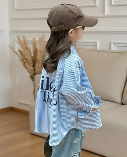 即納❄︎ Striped logo shirt